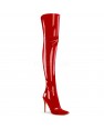 Courtly-3012 stivale alla coscia rosso lucido