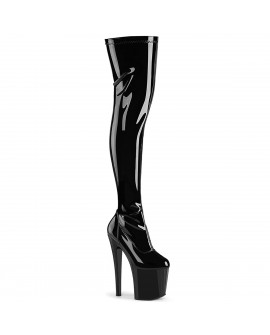 ENCHANT-3000 Stivale Pleaser Nero Lucido