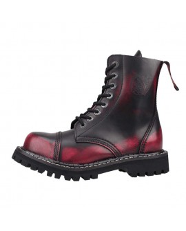 Stivali in pelle Angry Itch 8 fori rosa-bordeaux