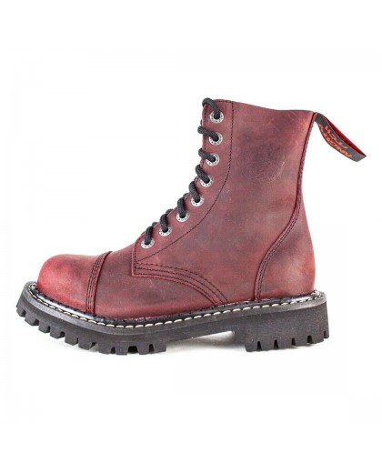 Stivali in pelle Angry Itch 8 fori Vintage Bordeaux