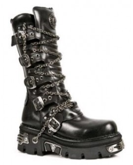 New Rock 5-Buckle Chain Boots