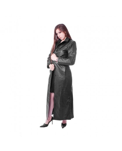 long Ladys Leather Coat